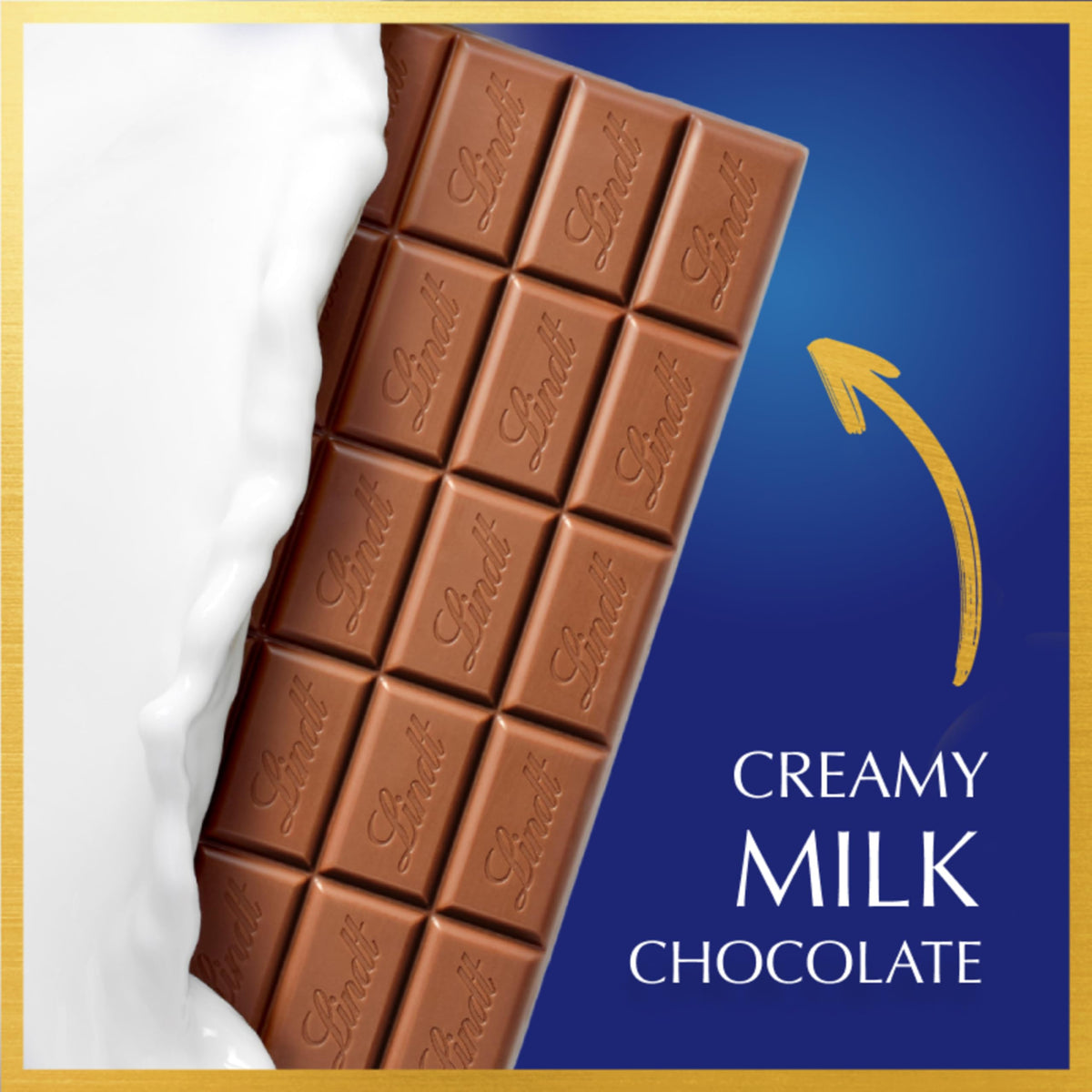 Lindt CLASSIC RECIPE Milk Chocolate Bar used in baking for rich desserts.