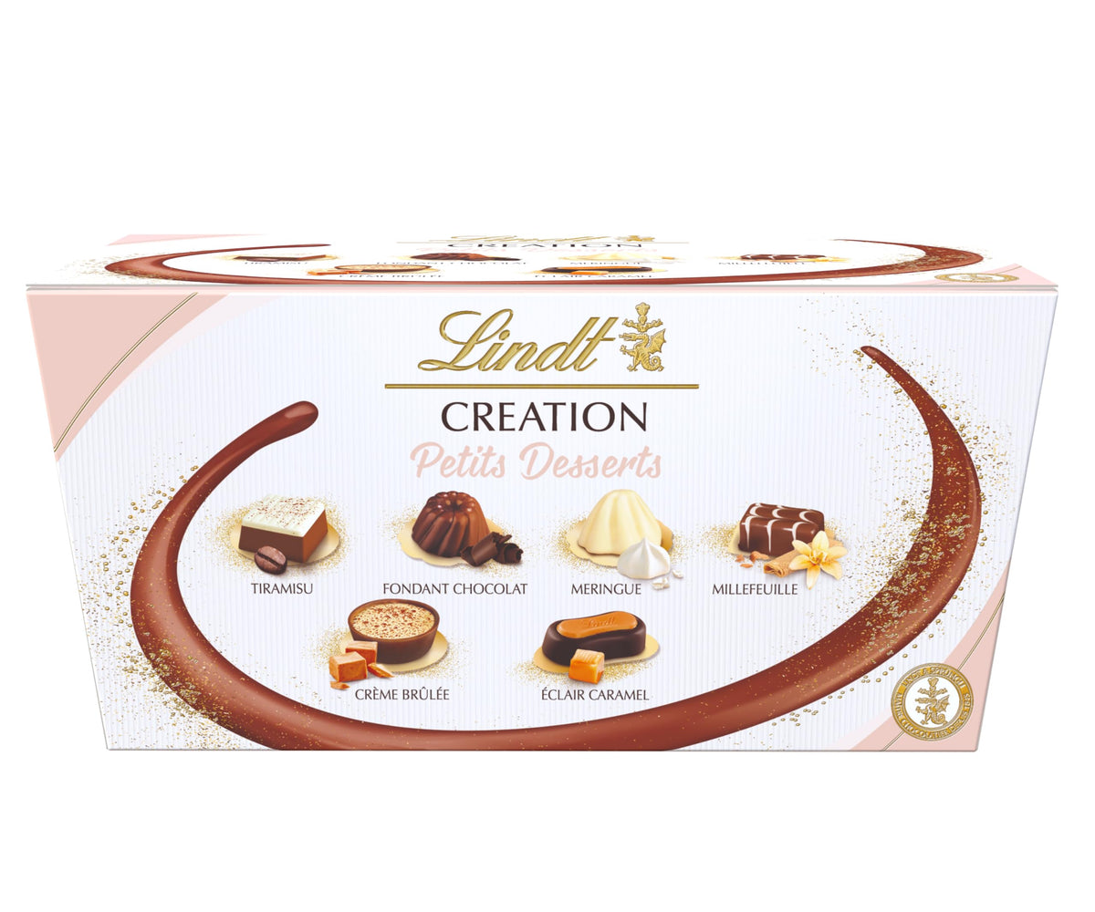Lindt Creation Dessert gift box front view, ideal for sharing at celebrations.