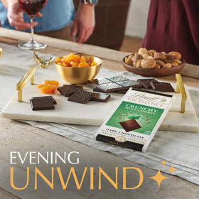 Lindt Crunchy Mint Cookie bar pairs with after-dinner drinks.