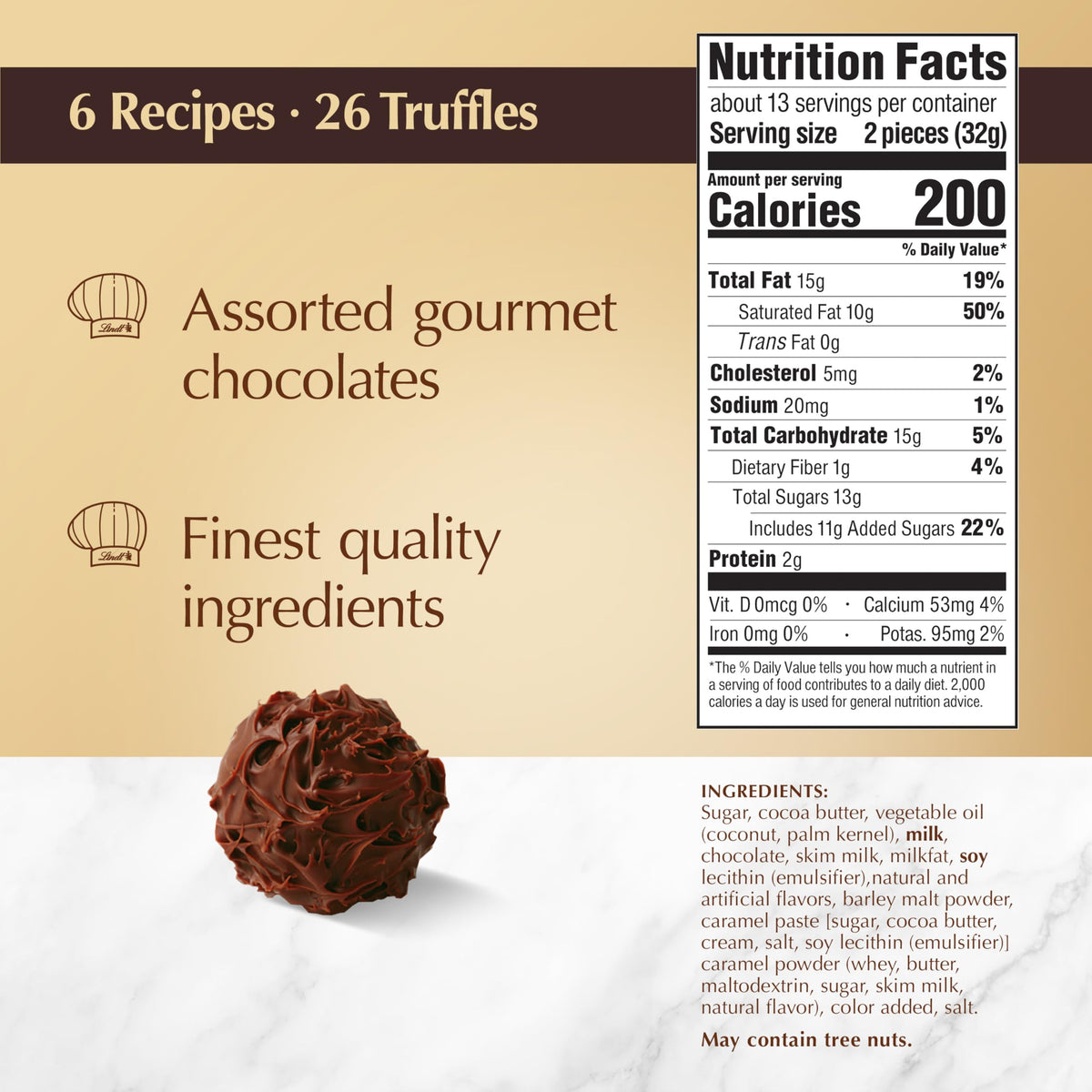 Lindt dulce de leche dark chocolate truffles display velvety caramel center