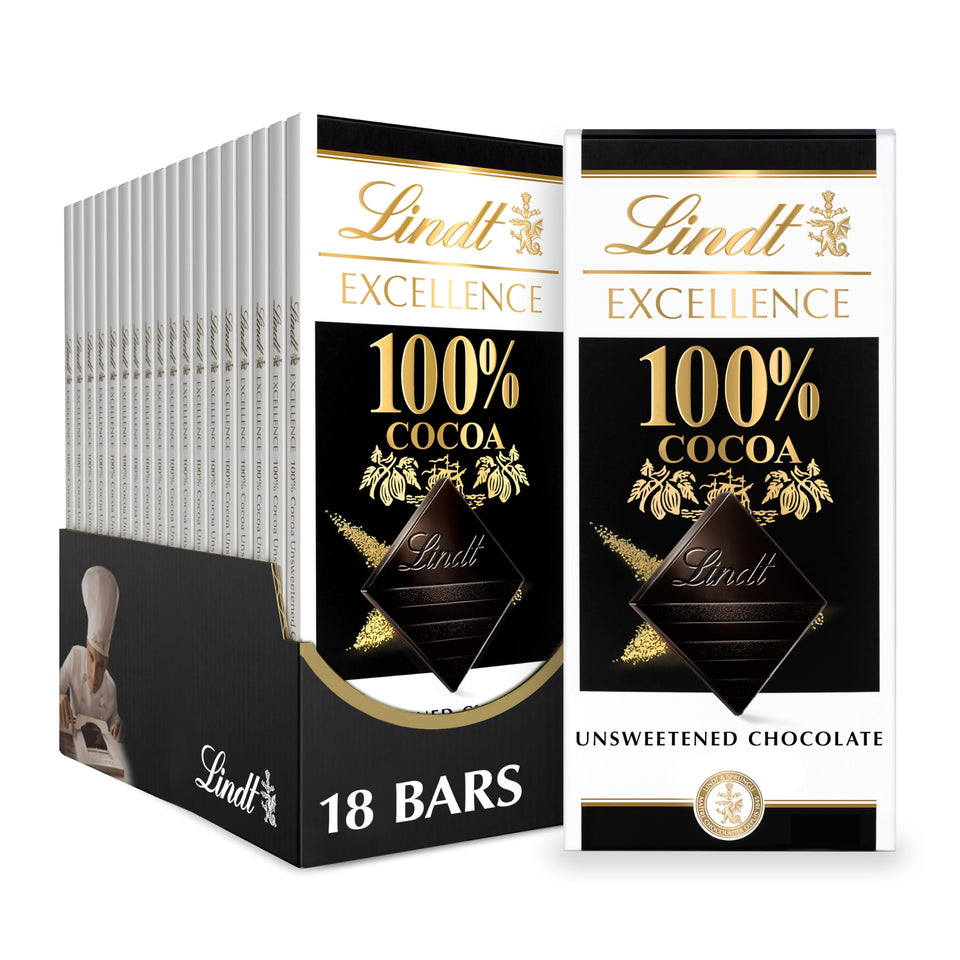 Lindt EXCELLENCE 100% Cocoa bar in packaging, a premium gift option.
