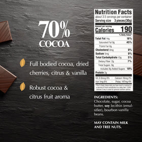 Lindt EXCELLENCE 70% with wine glass—great pairing with cabernet sauvignon.