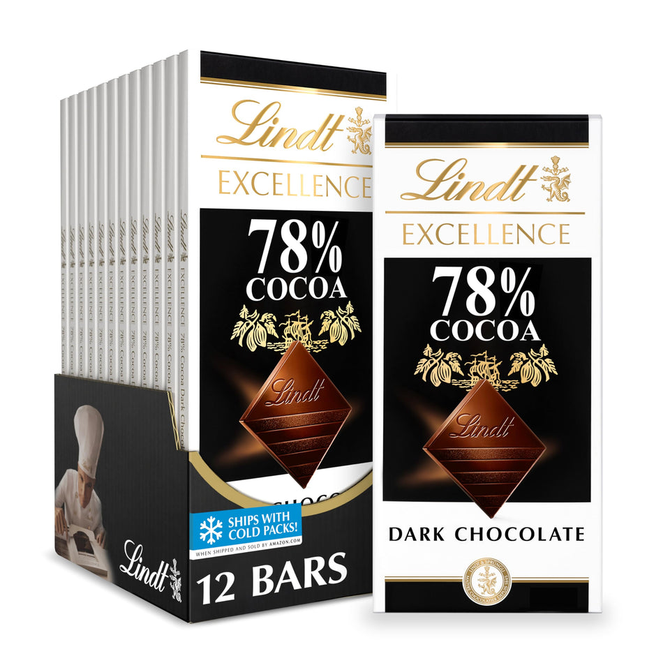 Lindt EXCELLENCE 78% bar in foil wrap, ideal for gifting and savoring.