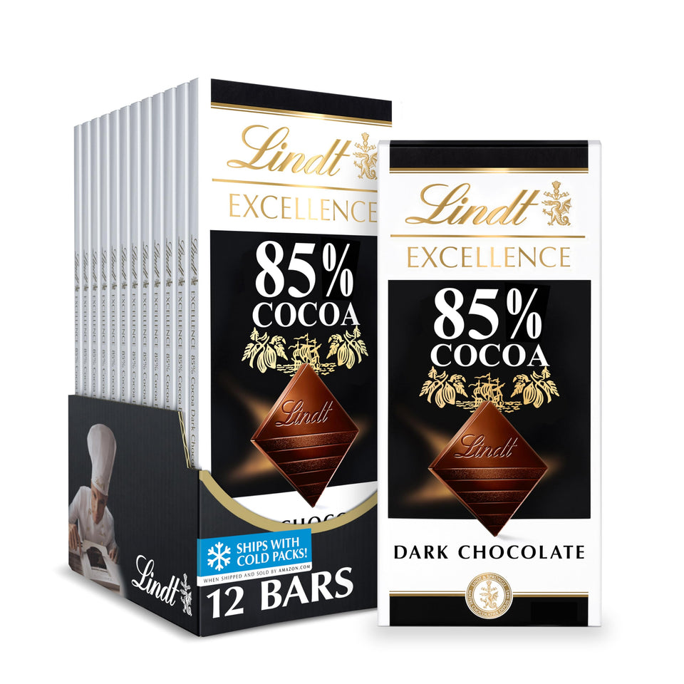 Lindt EXCELLENCE 85% cocoa bar pack ready for gifting and tasting