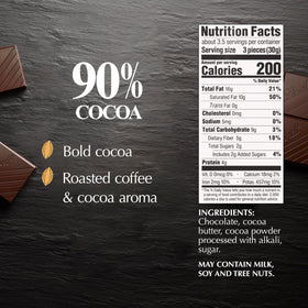 Lindt EXCELLENCE 90% Cocoa bar in a baking setup for rich desserts.