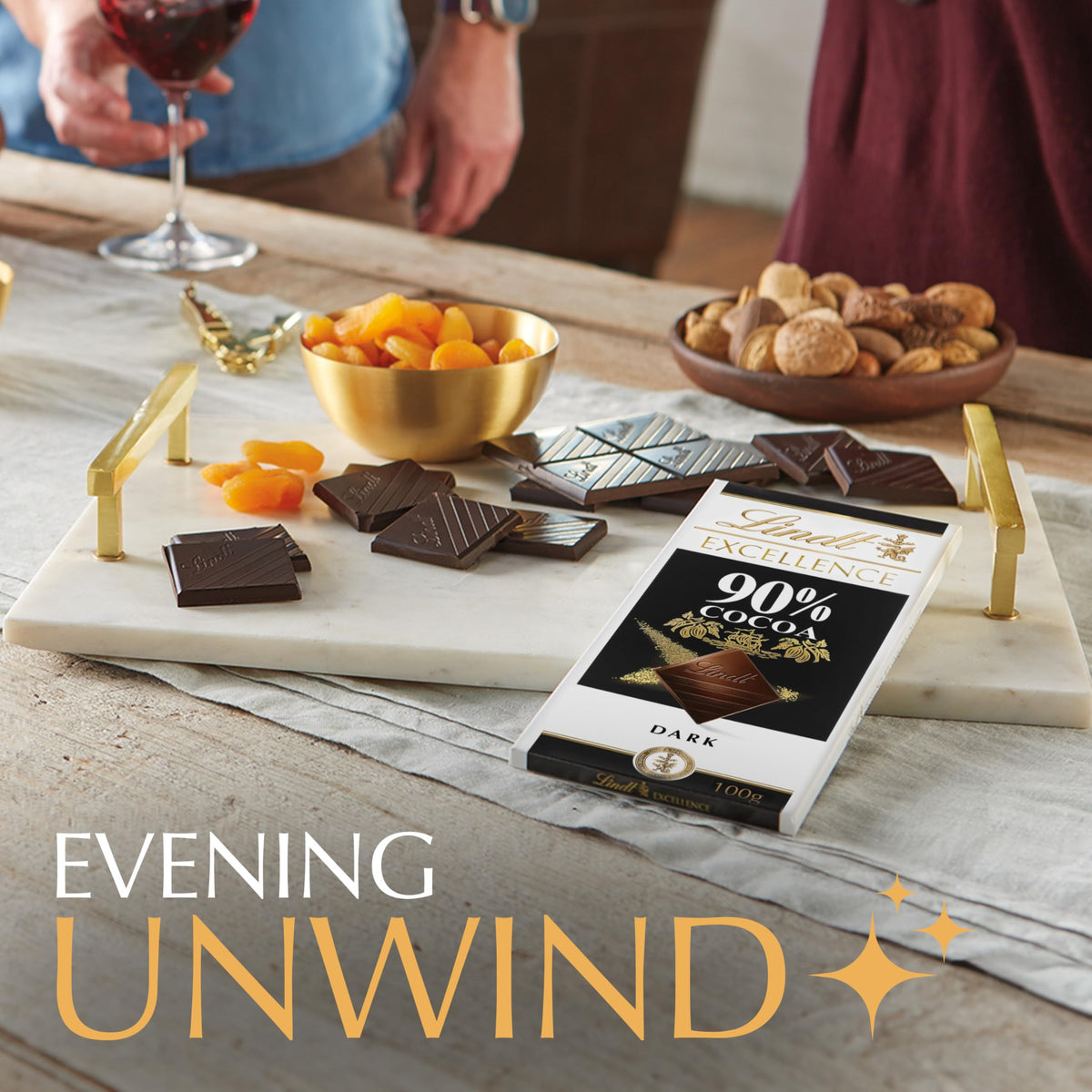 Lindt Excellence 90% gift ready packaging emphasizes gifting appeal