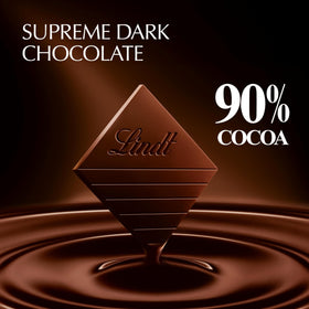 Lindt Excellence 90% bar segments emphasize silky mouthfeel in each bite
