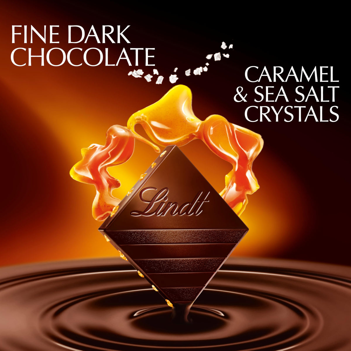Lindt EXCELLENCE dark chocolate squares with caramel flecks