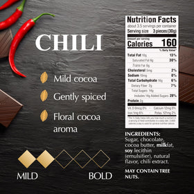 Lindt EXCELLENCE Chili foil closeup reveals refined texture and luxury finish.