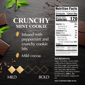 Mint cookie pieces visible in Lindt chocolate for texture.