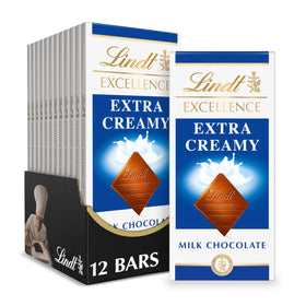 Lindt EXCELLENCE Extra Creamy Milk Chocolate Bar pack ready for sharing