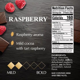 Lindt Excellence gift raspberry bars in an elegant presentable package.