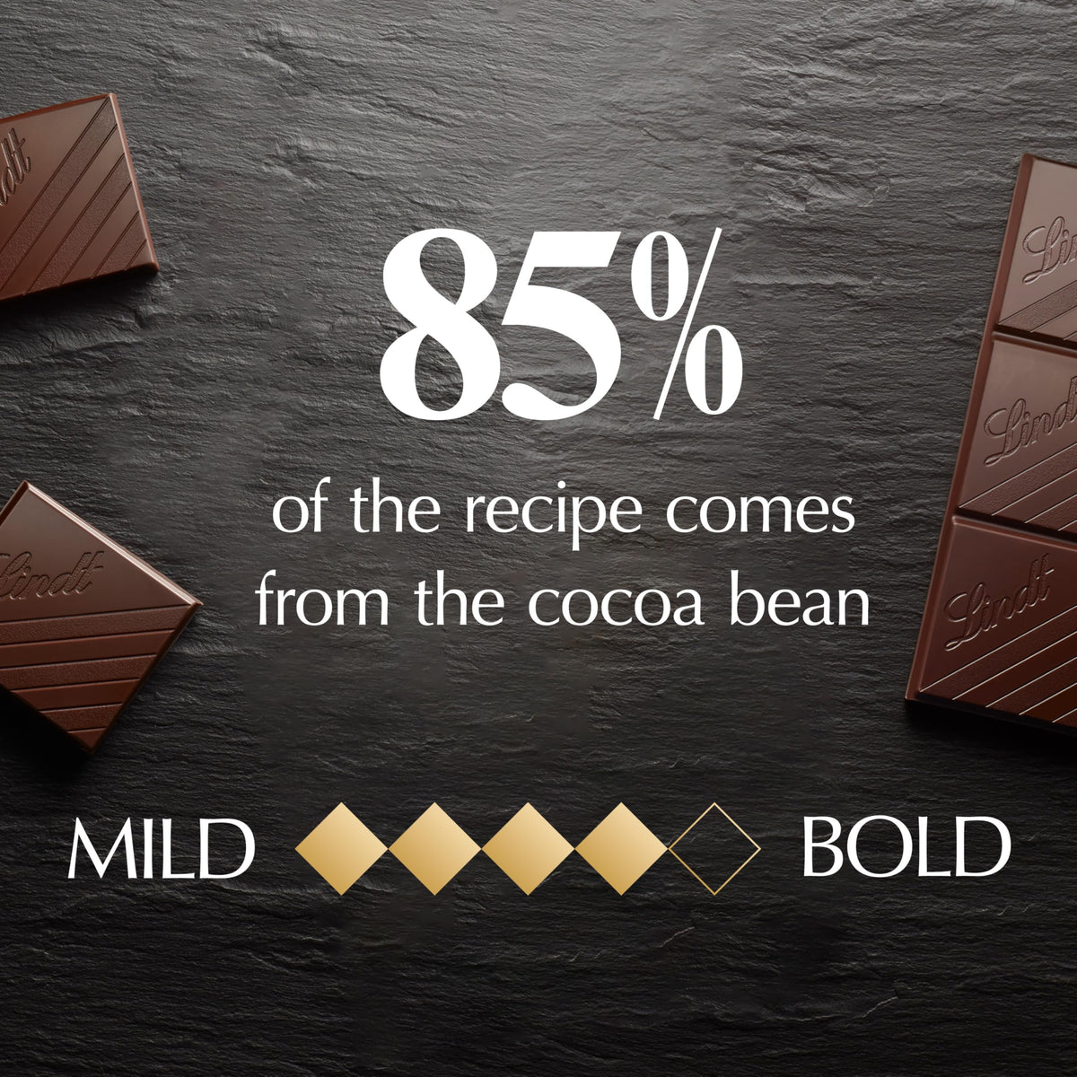 Lindt EXCELLENCE 85% chocolate squares for refined tasting