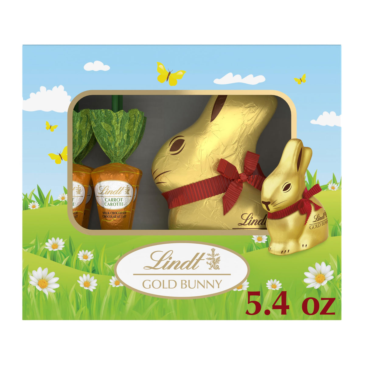 Lindt GOLD BUNNY milk chocolate wrapped in gold foil, ideal for gifting.