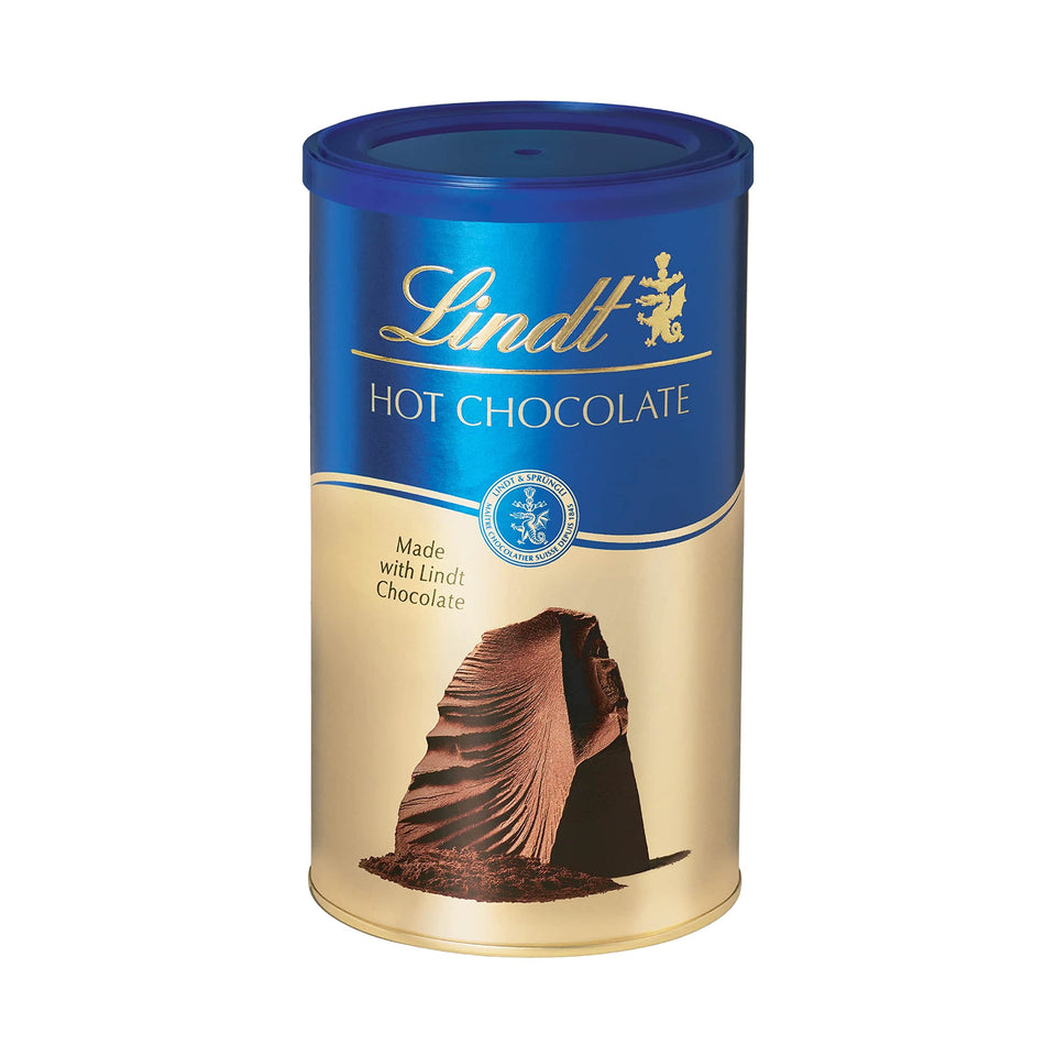 Lindt hot chocolate 300g packaging showcasing premium cocoa for rich drinks