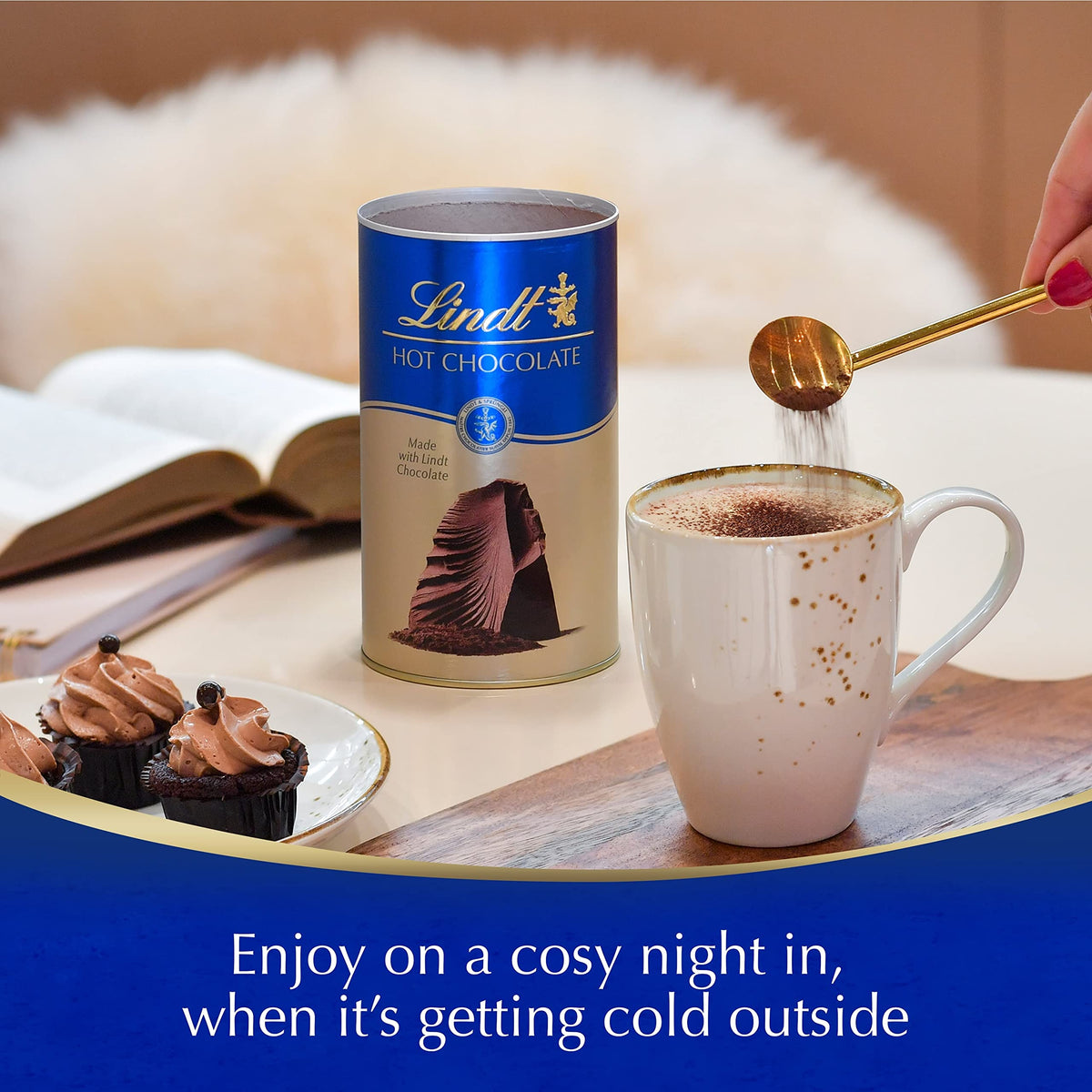 Lindt hot chocolate close-up reveals smooth texture and deep aroma