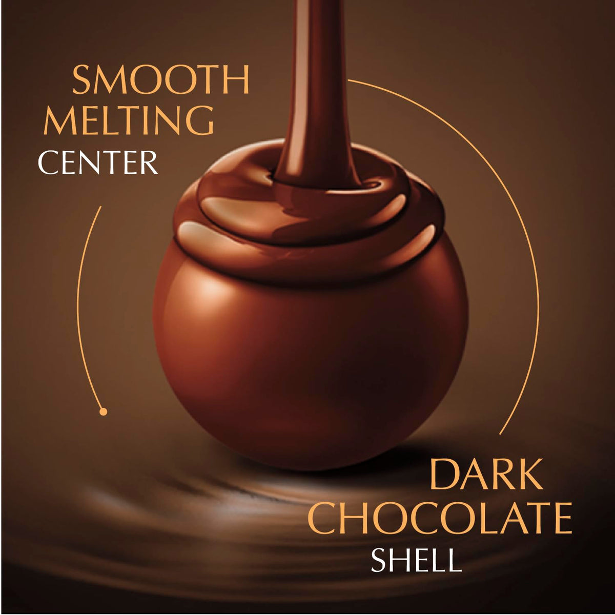 Lindt LINDOR 70% melting center highlights a smooth, luxurious bite