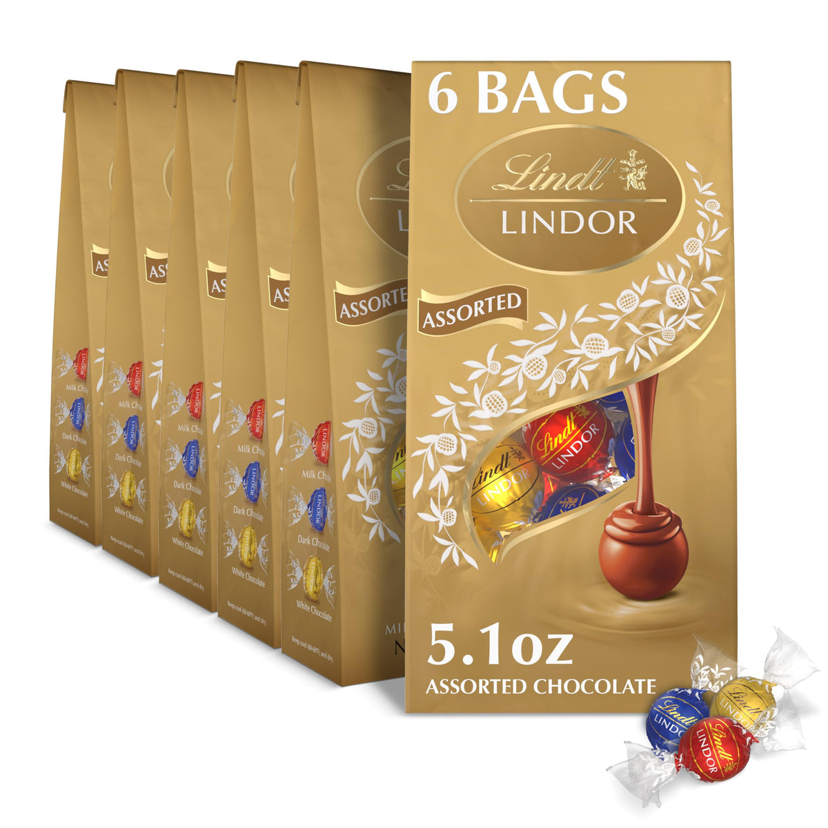 Lindt Lindor assorted truffles package, ideal for gifting and sharing.