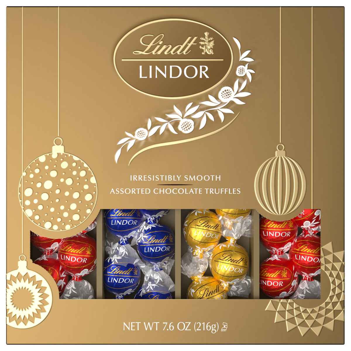 Lindt LINDOR box on a holiday table for gifting moments