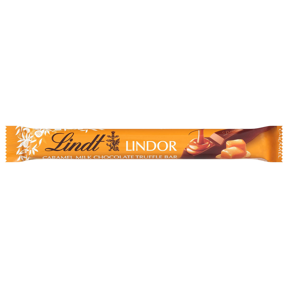 Lindt Lindor Caramel Bar packaging presented as gift-ready.