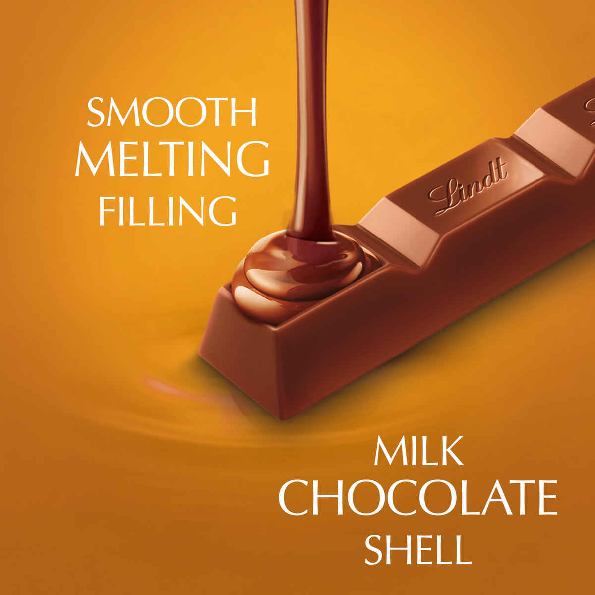 Melt-in-your-mouth texture showcased in a single LINDOR caramel truffle.