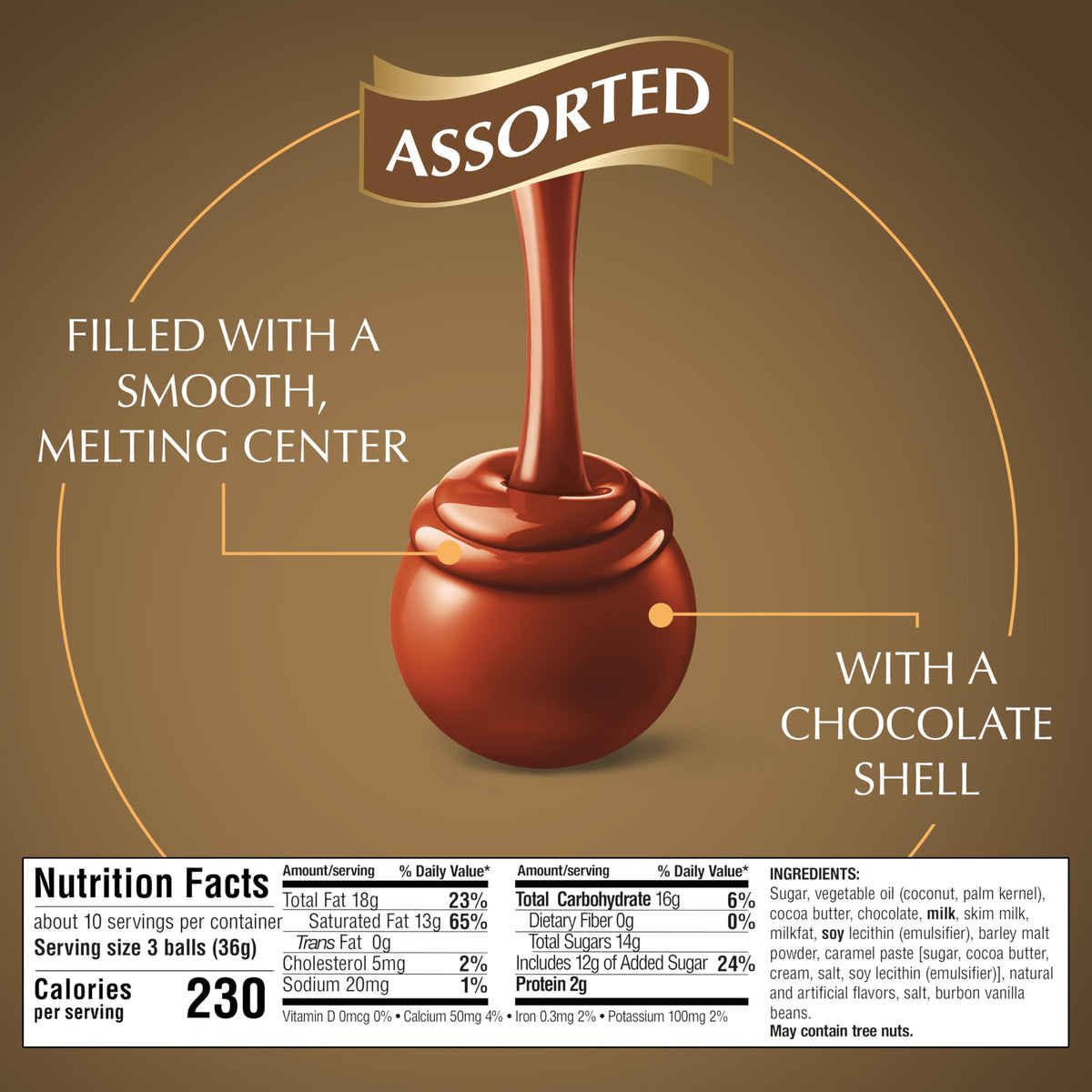 Lindt Lindor caramel milk chocolate truffle with smooth melt