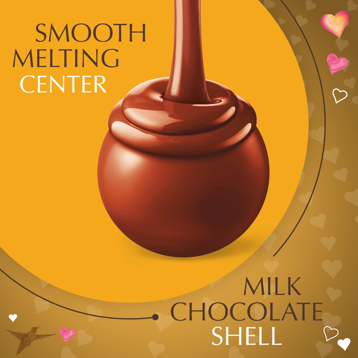 Lindt Lindor Caramel Milk Truffles melting center detail for a melt-in-mouth moment.