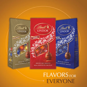 Smooth milk chocolate shell encases Lindt LINDOR caramel center.
