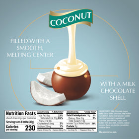 Lindt LINDOR Coconut Milk Truffles individually-wrapped portions for sharing.