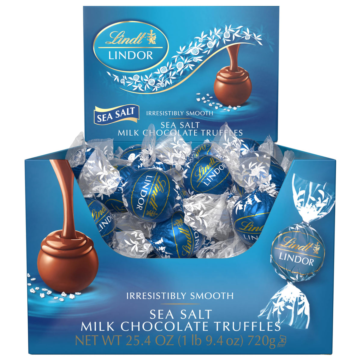 Lindt LINDOR collection of truffles displayed for tasting variety.