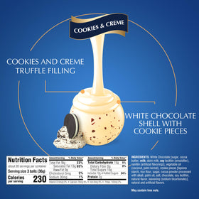 Melting center texture of Lindt Lindor Cookies and Creme truffles