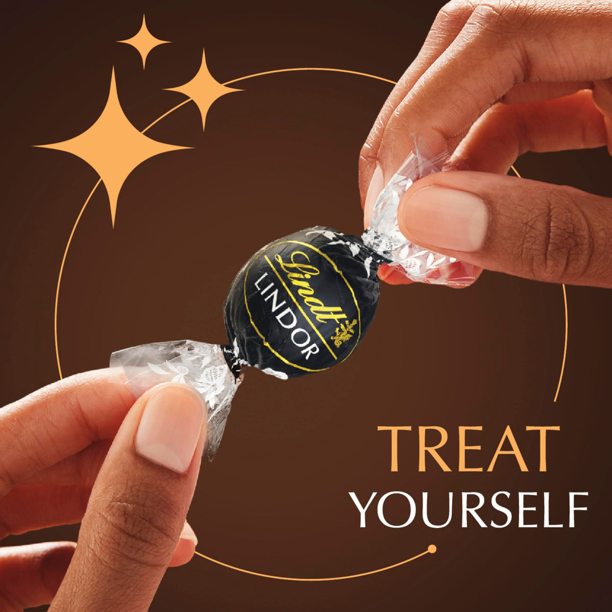 Lindt Lindor 60% truffles close-up highlights a smooth melting center.