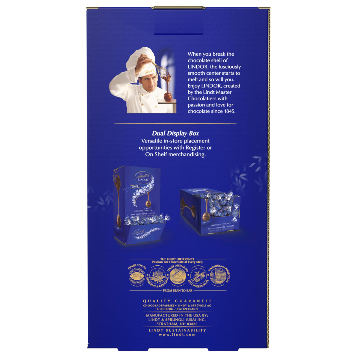 Lindt LINDOR premium ingredients and craftsmanship cue.