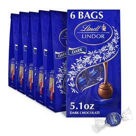 Lindt LINDOR dark chocolate truffles with shell and center melt for a luxurious bite