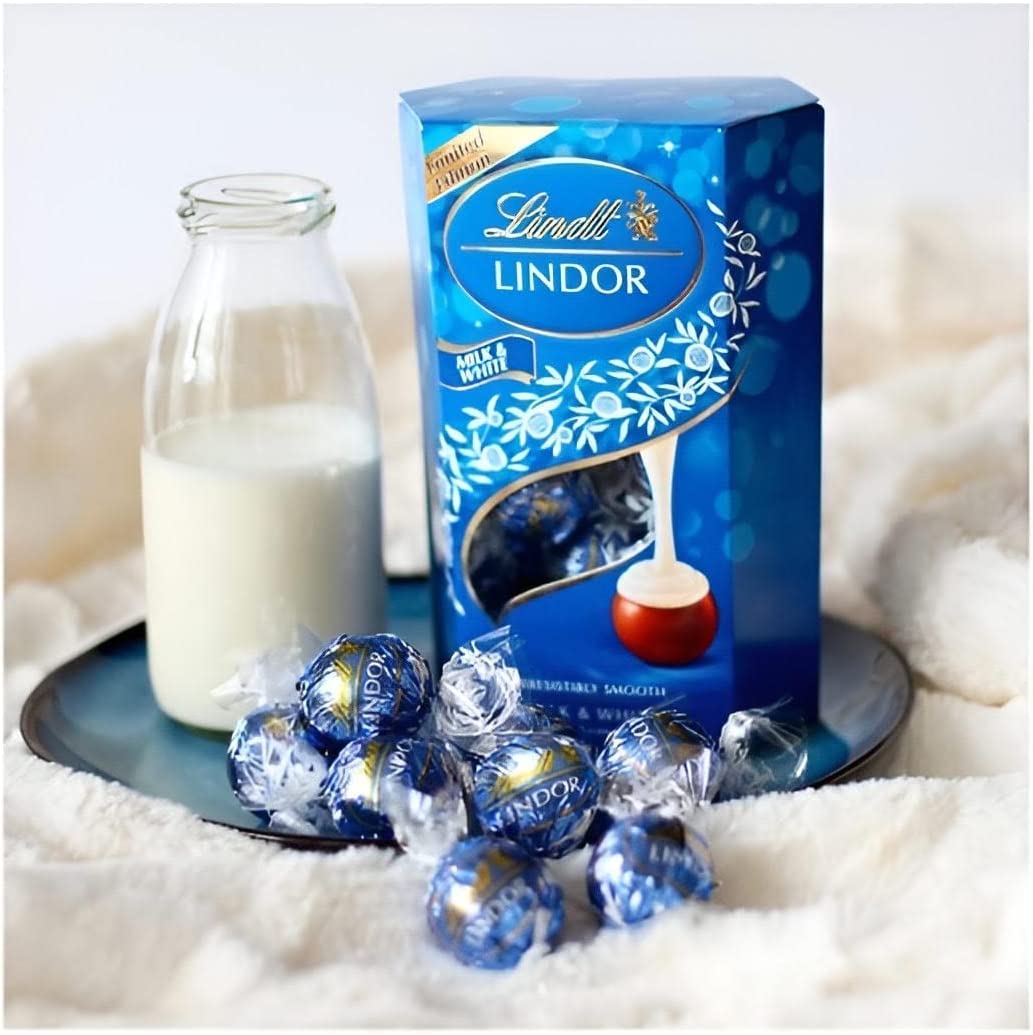 Lindt Lindor's milk-and-white fusion delivers balanced, indulgent flavor.