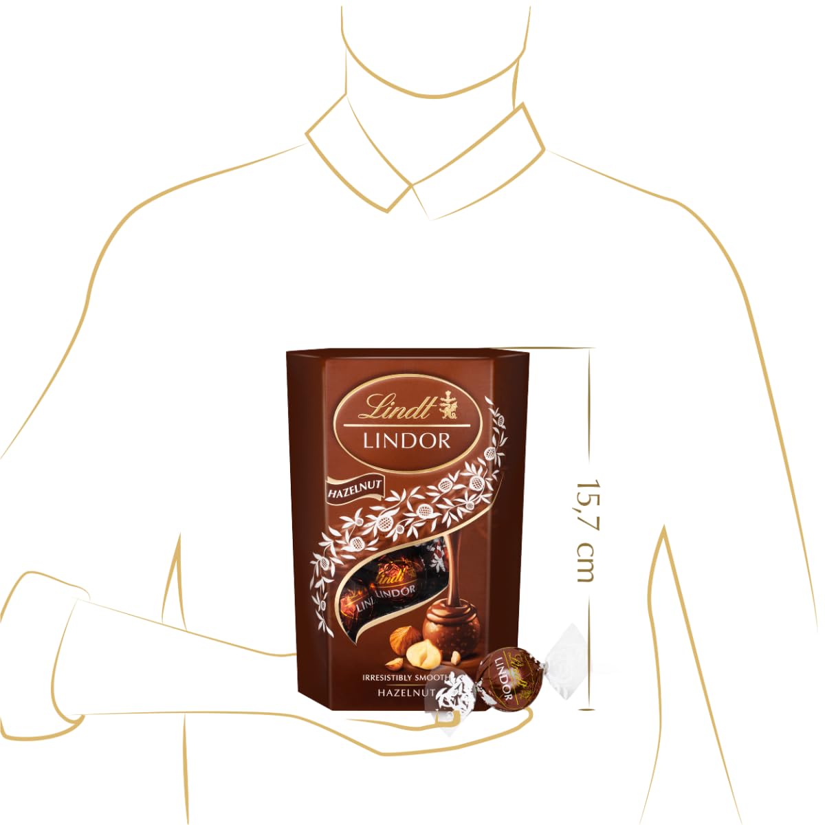 Lindt Lindor Hazelnut 200g open box shows wrapped chocolates ready to share.