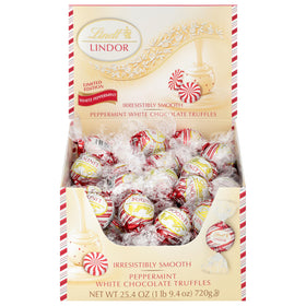 Decorative holiday display with Lindt LINDOR truffles.