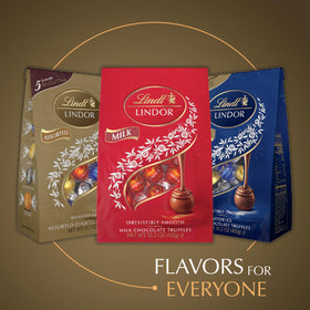 Lindt Lindor kosher-certified seal signals premium ingredients.