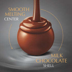 Lindt Lindor Milk Chocolate Truffles close-up with melting center