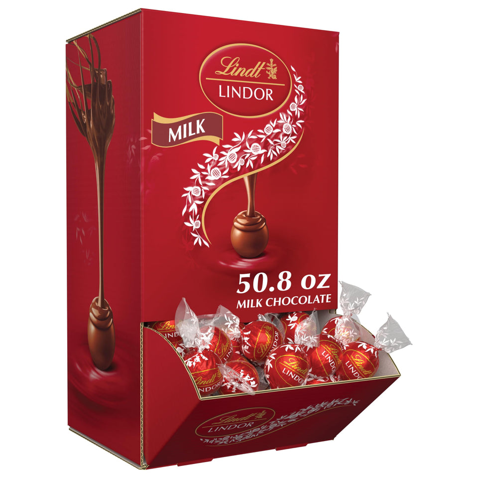Lindt LINDOR Milk Truffles box, gift-ready and shareable.
