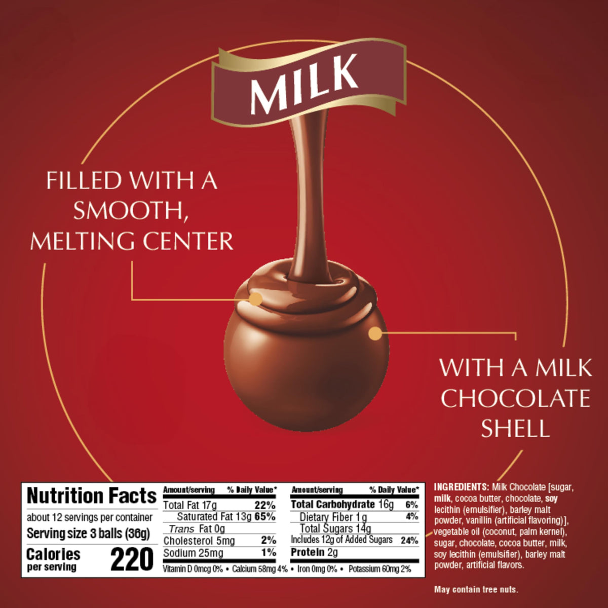 Smooth melt visible in center of Lindt LINDOR truffle