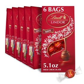 Lindt Lindor Milk Truffles six-pack packaging ready to gift or share