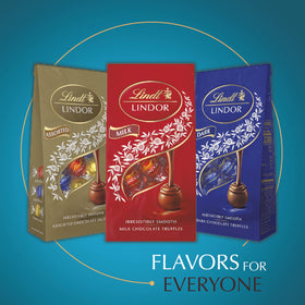 Lindt LINDOR sea salt dusting on truffles to accent flavor.