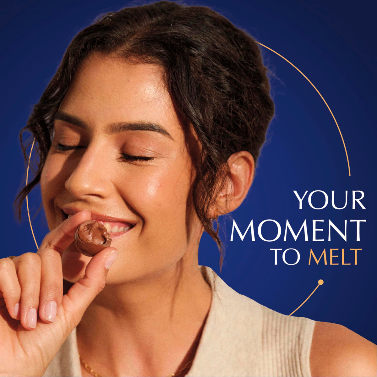 Lindt LINDOR smooth center inside a delicate chocolate shell.