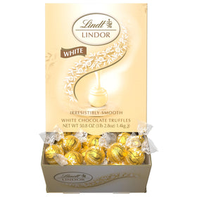 Lindor truffles on a plate, perfect for parties or gifting.
