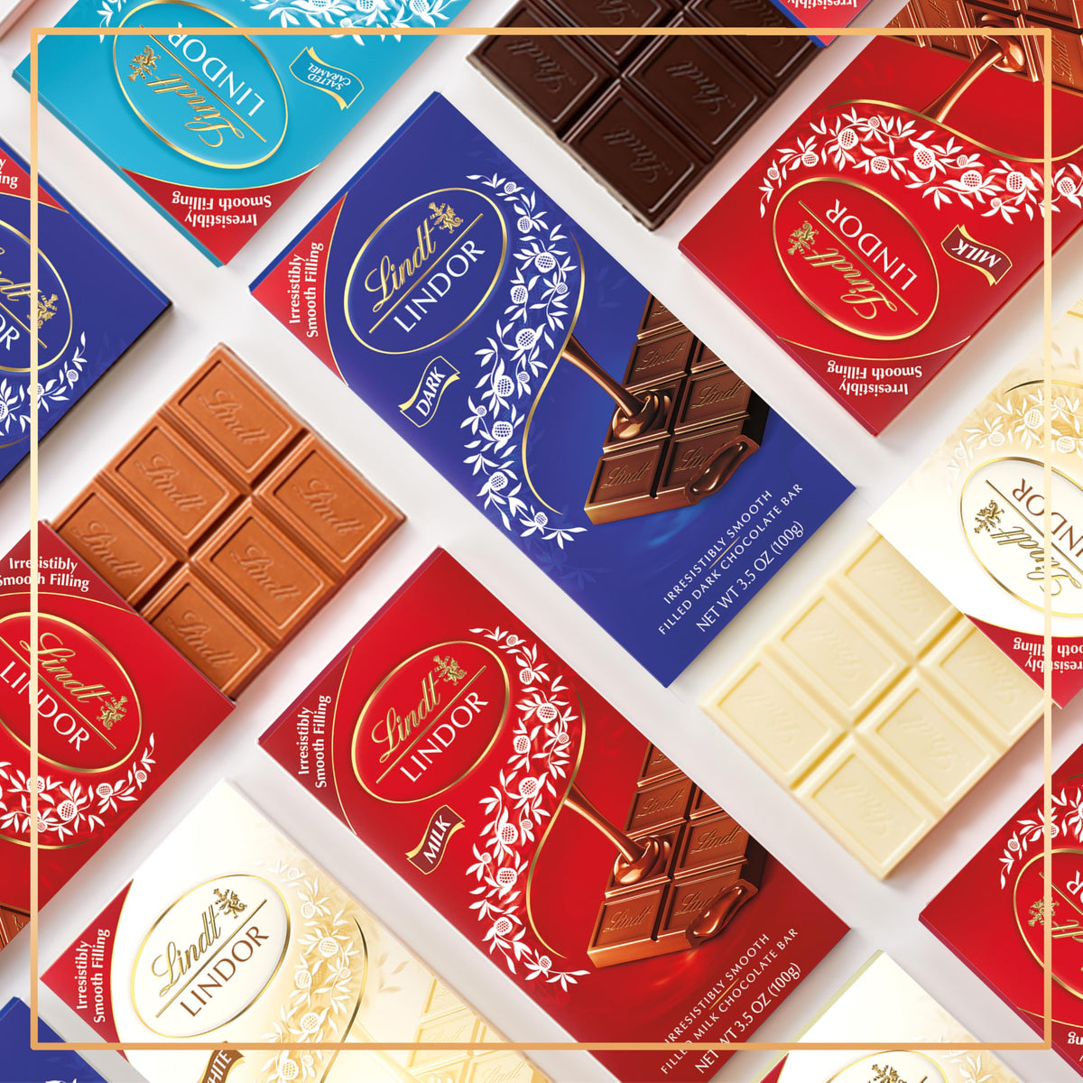Easter gift idea featuring Lindt Lindor white chocolate bar presentation
