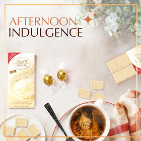 Individually wrapped Lindt Lindor white chocolate bars for easy snacking