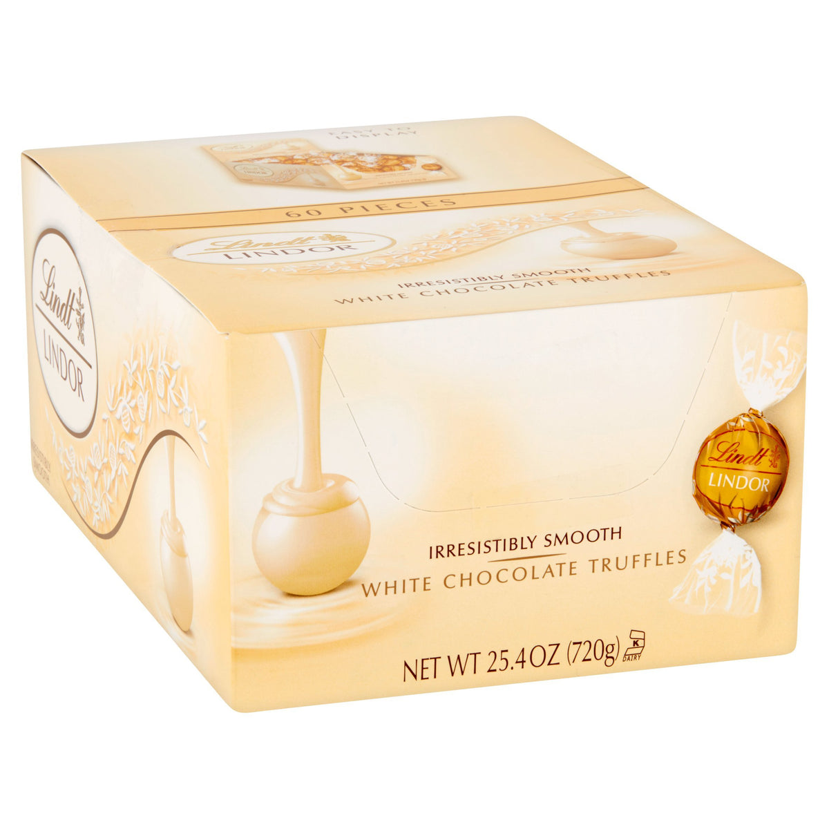 Lindt Lindor white chocolate truffles 60 ct, melt-in-your-mouth indulgence