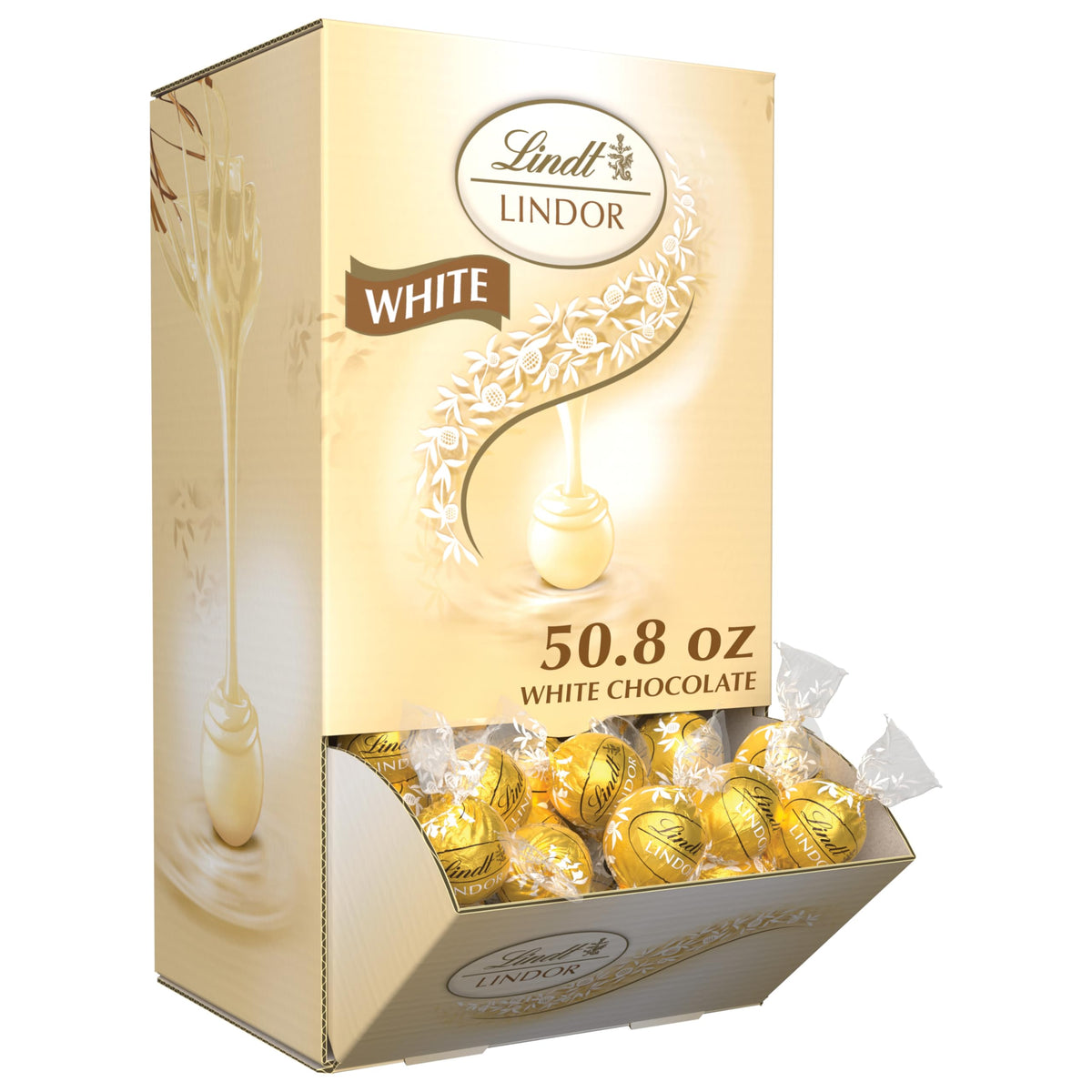Lindt LINDOR White Chocolate Truffles box, ideal for sharing.
