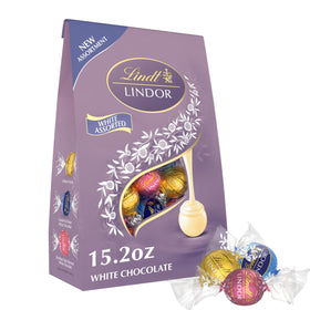 Lindt Lindor white chocolate truffles collection with smooth melting center